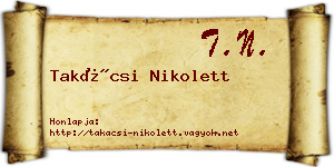 Takácsi Nikolett névjegykártya